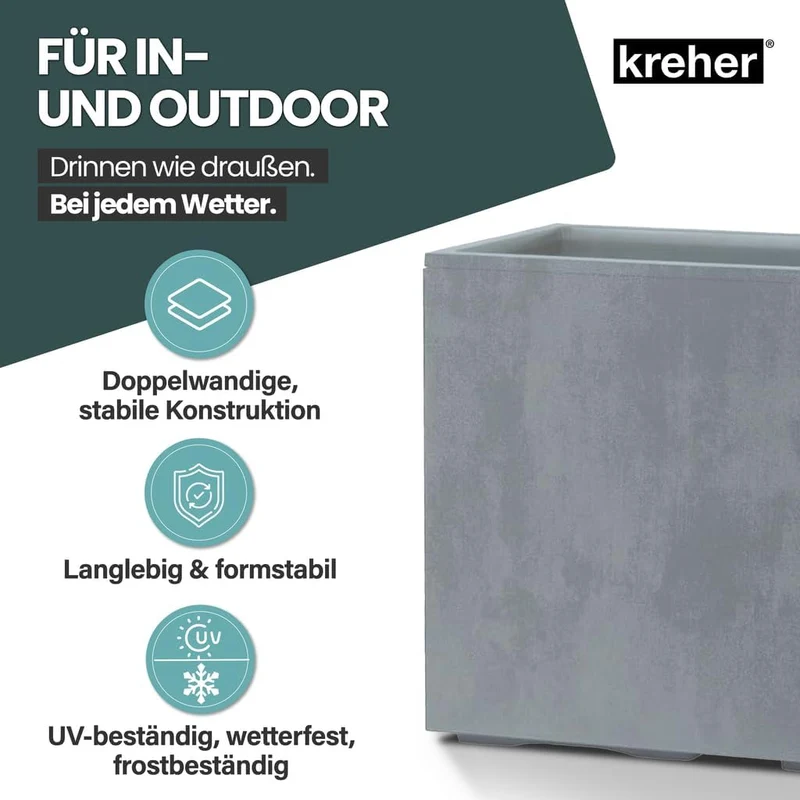 Kreher XL Pflanzkasten Millennium in verschiedenen Formaten und Farben. Tolle Naturstein Optik in Br