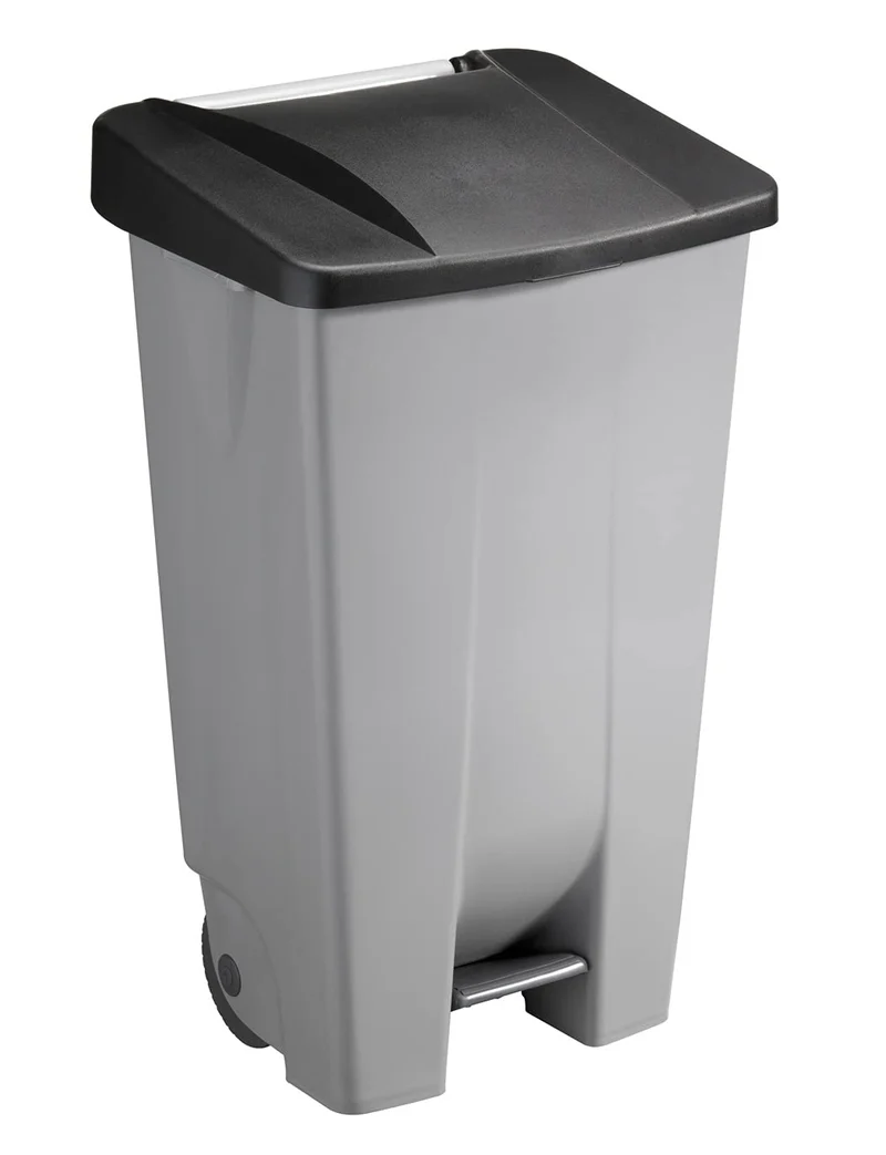 Sunware Basic Abfalleimer 120 Liter - 42,5 x 51 x 87,5 cm - mit Rädern/Fusspedal/Handgriff - grau/sc