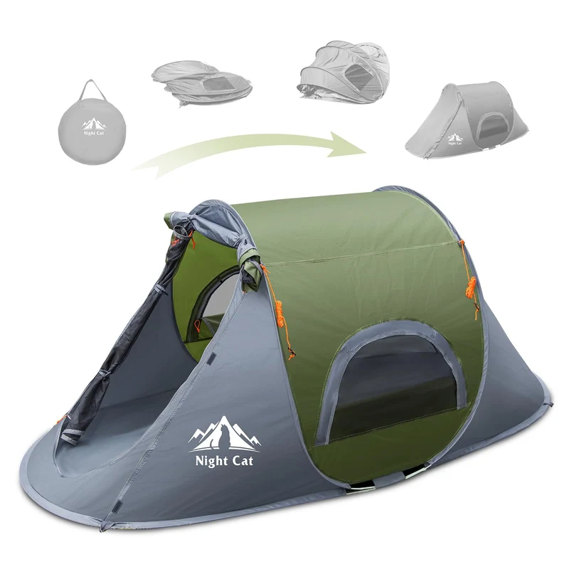 Night Cat Wurfzelt 1 Man Wasserdicht: Pop Up Camping Zelt für Outdoor Sport Picknick Reisen Wandern