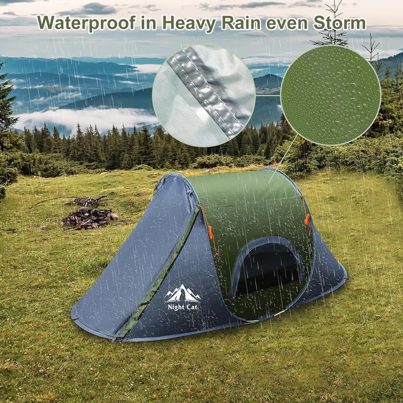 Night Cat Wurfzelt 1 Man Wasserdicht: Pop Up Camping Zelt für Outdoor Sport Picknick Reisen Wandern