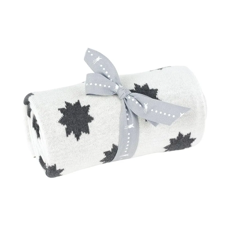 LÄSSIG Baby Kinderdecke Strickdecke weich Bio-Baumwolle GOTS zertifiziert/Baby Blanket Little Chums