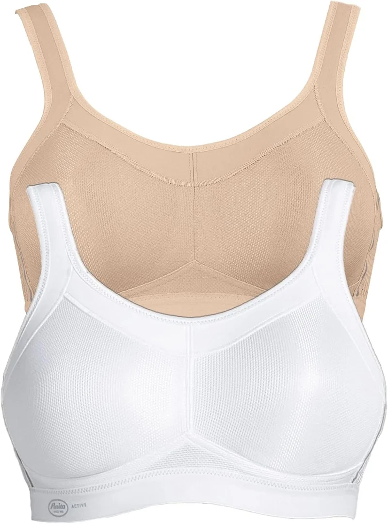 Anita 2er Sparpack Sport BH Momentum 5529 Gr. 65-105 A-H 65C Desert/Weiss, 65C Desert/Weiss