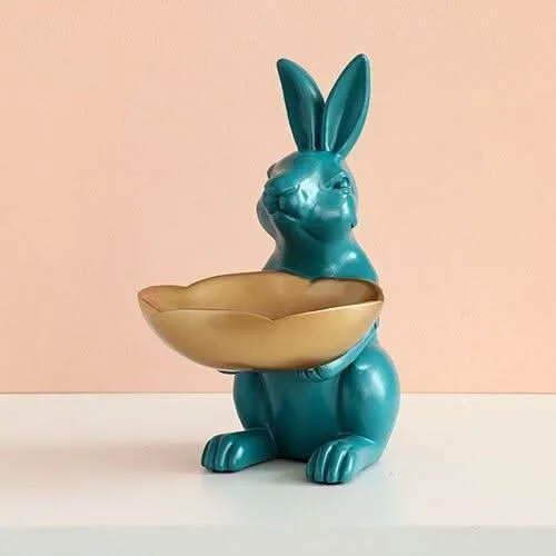 NORELIA Kaninchen Skulpturen Schale Einzigartige Harzdeko Zuhause