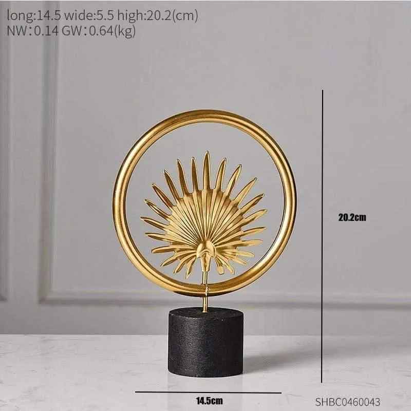 MIRELIA Goldene Ginkgo-Blatt Kunst Skulpturen Luxuriöse Raumdekoration Aus Eisen