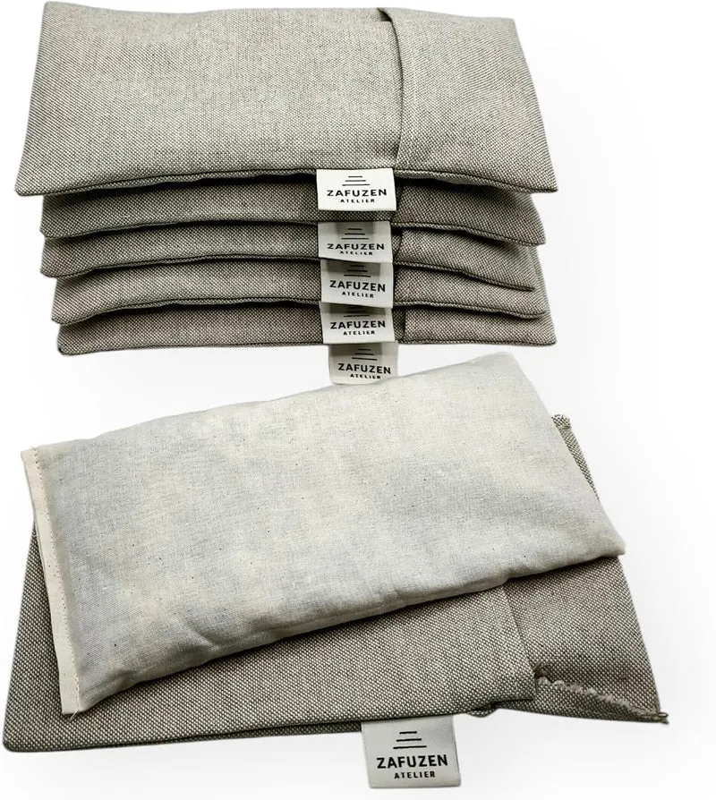 Augenkissen mit Abnehmbarem Bezug 6er Set – Naturbaumwolle und Lavendel – Professionelle Nutzung Yog