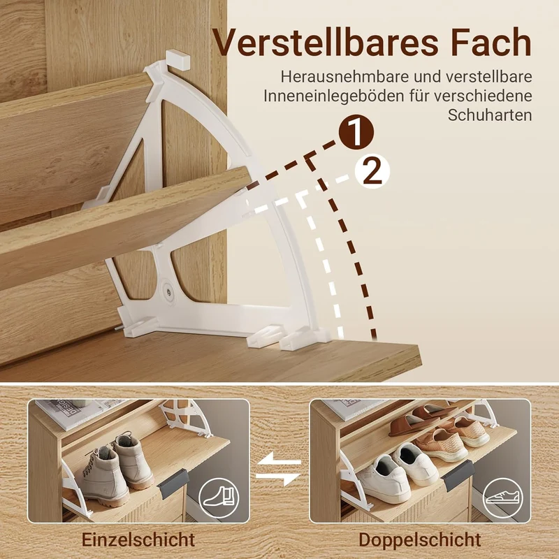 SoBuy schuhschrank schmal - schuhschrank Holz 24cm breit, grosse Kapazität für Schuhe bis Grösse 47,