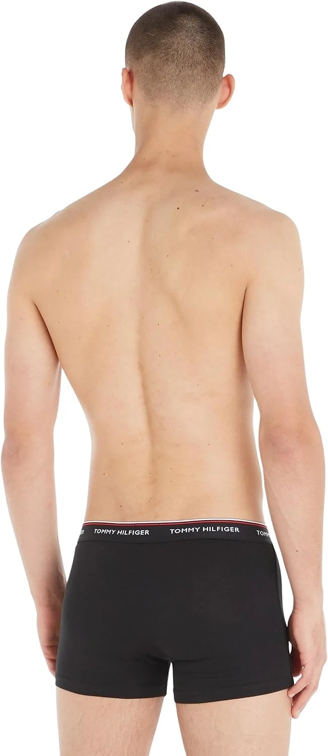 Tommy Hilfiger Herren Boxershorts Trunks Unterwäsche, Mehrfarbig (Black), L