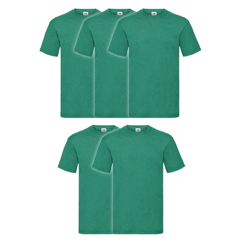Fruit of The Loom Herren Original T T-Shirt (10er Pack oder 5er Pack) XXL Retro Grün Meliert, XXL Re