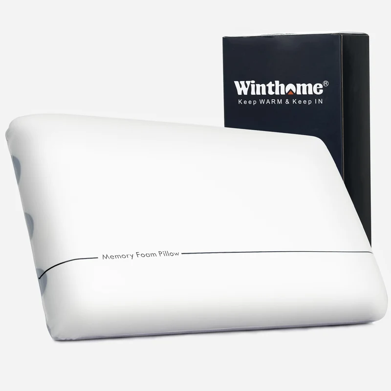 Winthome Memory Foam Kissen mit Soft & Fest Seite Wählbar, 0 Kleber, Nackenstützkissen Weich Bequem