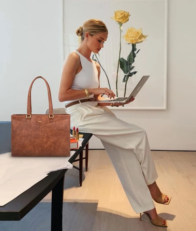 LOVEVOOK Laptoptasche Damen 17 Zoll, Handtasche Damen Arbeitstasche Lehrertasche Gross, Wasserdicht