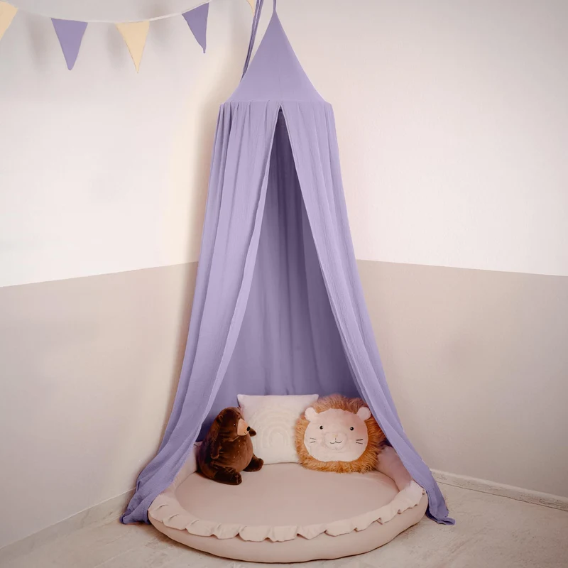 lilimaus Baldachin Kinderzimmer [in 12 Farben] - Betthimmel aus 100% Baumwolle Musselin Handmade für