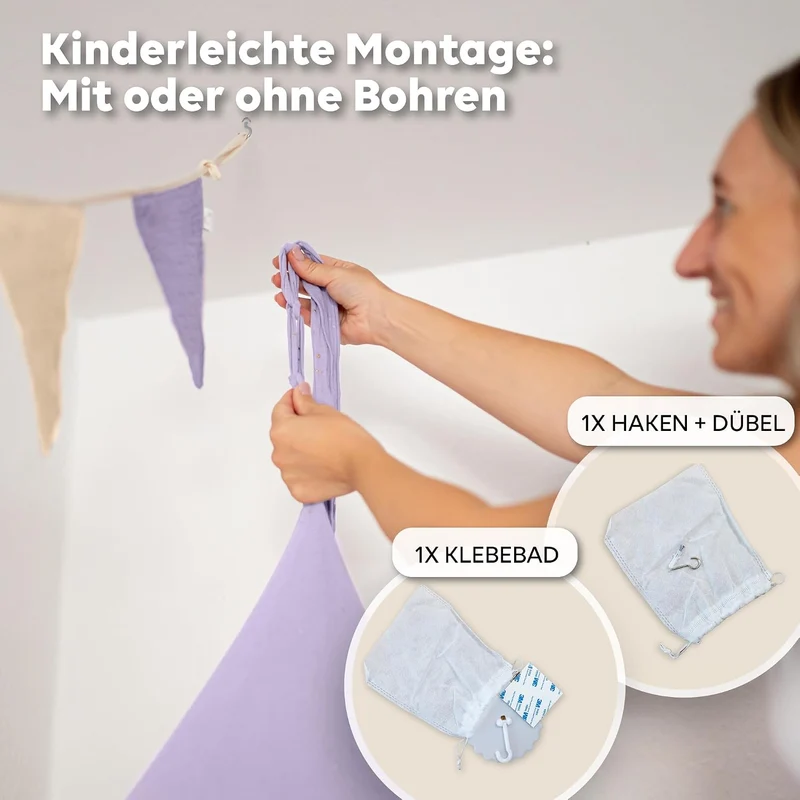 lilimaus Baldachin Kinderzimmer [in 12 Farben] - Betthimmel aus 100% Baumwolle Musselin Handmade für