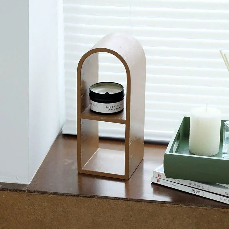 LUNAVEI Moderner Gebogener Regalaussteller Aus Holz Eleganz Und Funktionalität