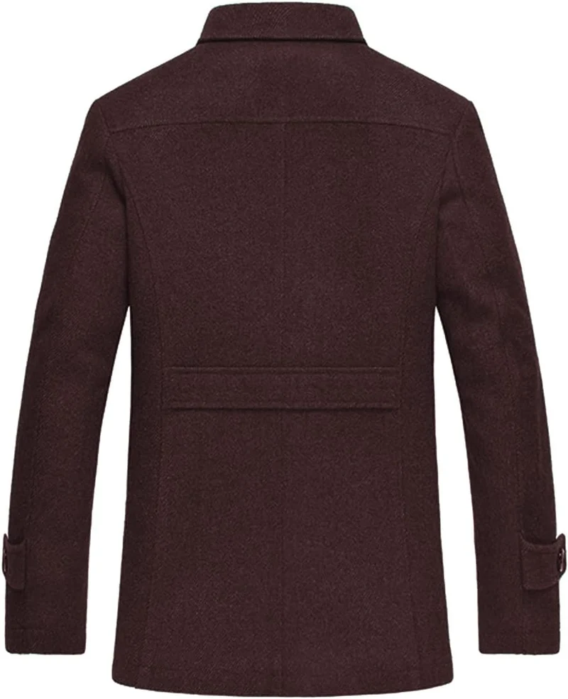 YOUTHUP Herren Wollmantel Dick Winter Kurzmantel Regular Fit Wintermantel Freizeit Herrenmantel Über