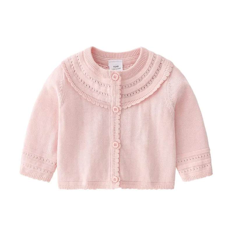 Winterjacke Kinder-Jacke Neugeborenen Baby Mädchen Baumwolle Stricken Pullover Solide Langarm Tops S