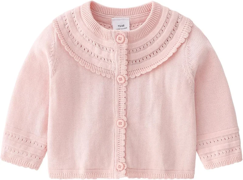 Winterjacke Kinder-Jacke Neugeborenen Baby Mädchen Baumwolle Stricken Pullover Solide Langarm Tops S