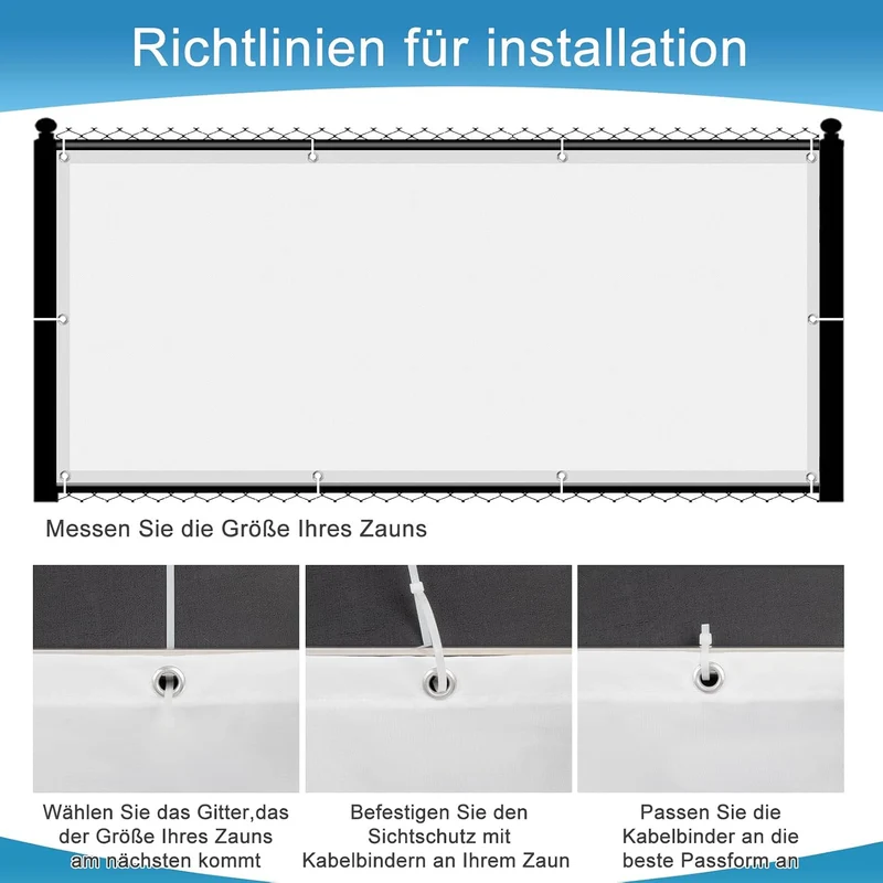 SUNNY GUARD Balkon Sichtschutz Wetterfest 90x500cm Balkonverkleidung Balkonabdeckung Balkonumspannun