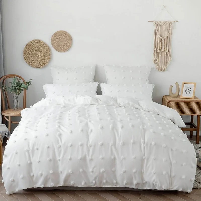 ZENELLE Bettwäsche-Set Aus 100 Prozent Polyester Seidig Weich Reine Weiße Farbe Stilvolles Schlafzimmer