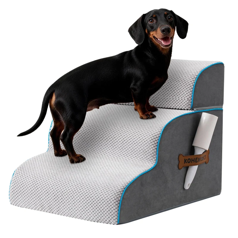 Hundetreppe & Rampe für hohes Bett & Sofa, 33-61 cm abnehmbare Haustiertreppe für kleine & mittlere