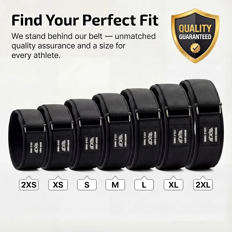 WARM BODY COLD MIND Premium Gewichthebergürtel aus Hochwertiger Nylon für Krafttraining - Gym Gürtel