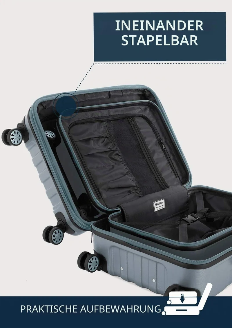 suitline - Grosser Hartschalen-Koffer Koffer Trolley Rollkoffer XL Reisekoffer, TSA, 76 cm, ca. 96-1