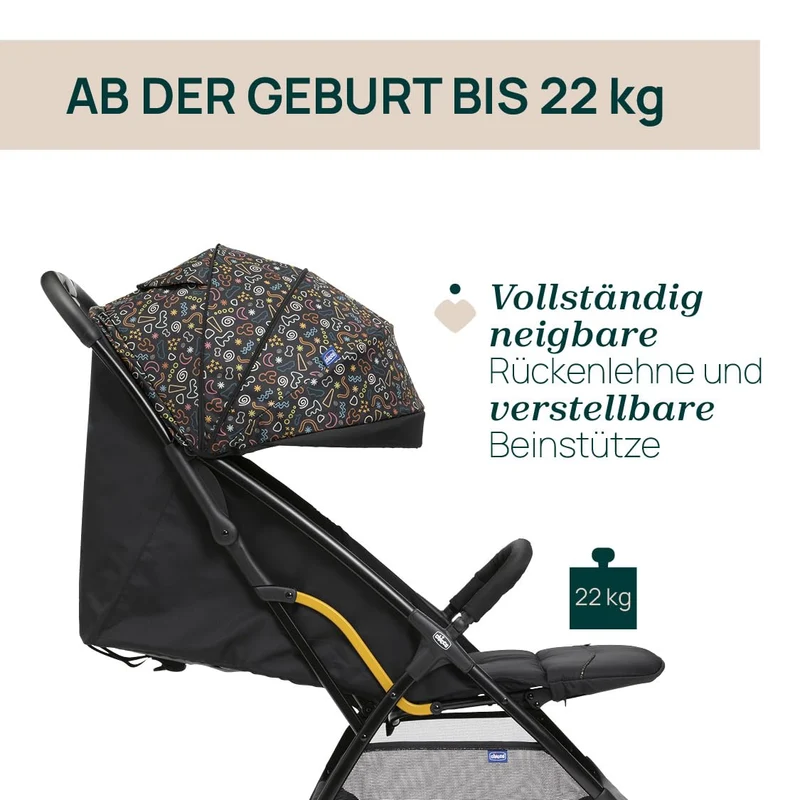 Chicco Glee lighter Kinderwagen, Buggy, praktisch und leicht, automatischer Schliessmechanismus, bre
