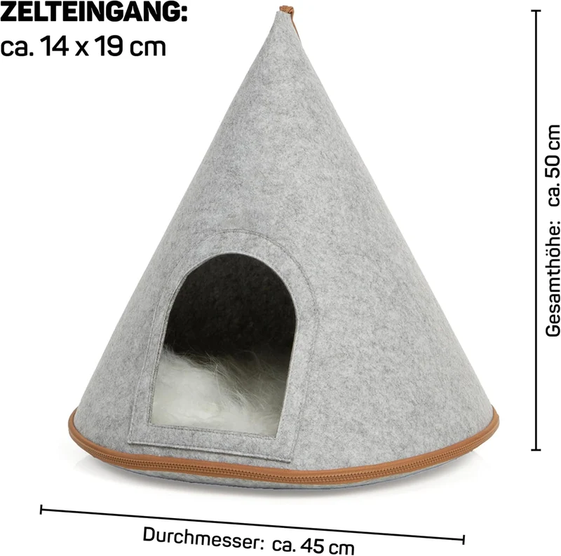 CanadianCat Company | Katzen Tipi Zelt für Haustiere Katzenzelt Cone Katzen Tipi, XL Katzenhöhle aus