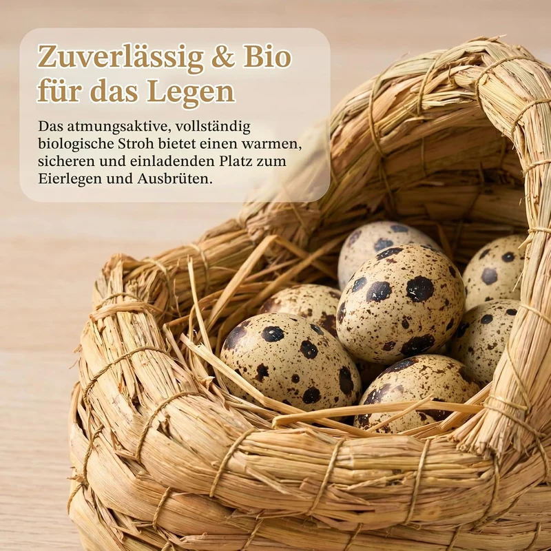 ibasenice 2er-Pack Legenester für Hühner aus Naturstroh, Gemütliches Hühnerbett & Hühnerschlafplatz