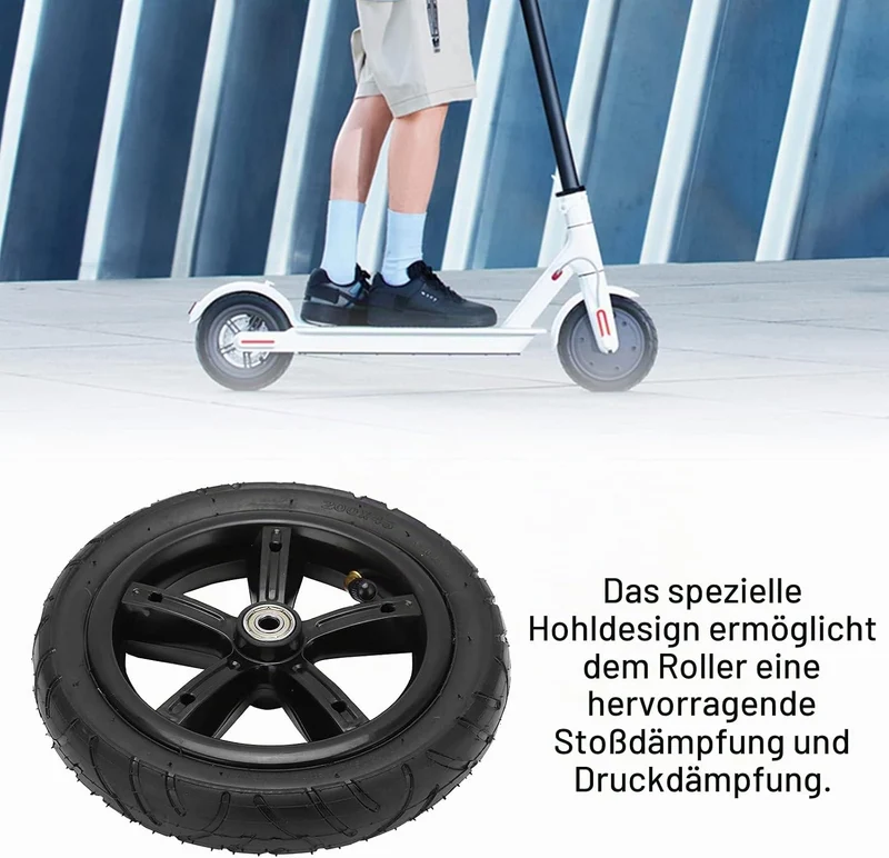 8 Zoll Vorderrad, 8 Zoll Luftreifen 200x45 mit Innenschlauch für Elektroroller mit Nabe und Lager