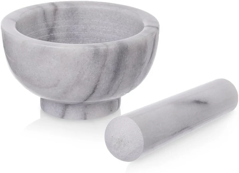 ORION Premium Mörser mit Stössel aus Marmor Gewürzmörser Ø 11,5 cm