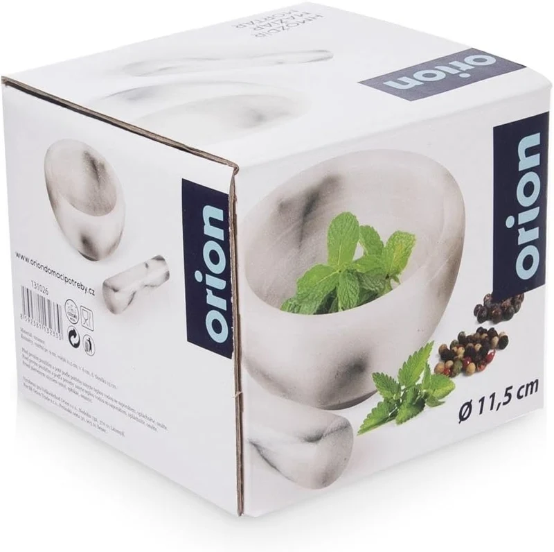 ORION Premium Mörser mit Stössel aus Marmor Gewürzmörser Ø 11,5 cm
