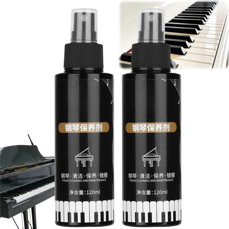 2 Stück Klavierlack Politur und Reiniger 120ml,Klavier Zubehör, Klavierlack Hochglanz – Sanft Kratze