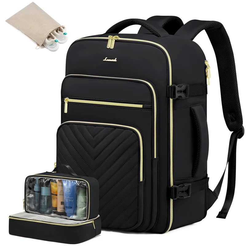 LOVEVOOK Handgepäck Rucksack Flugzeug, 50L Reiserucksack Damen Gross, Wasserdicht Laptop Rucksack Da