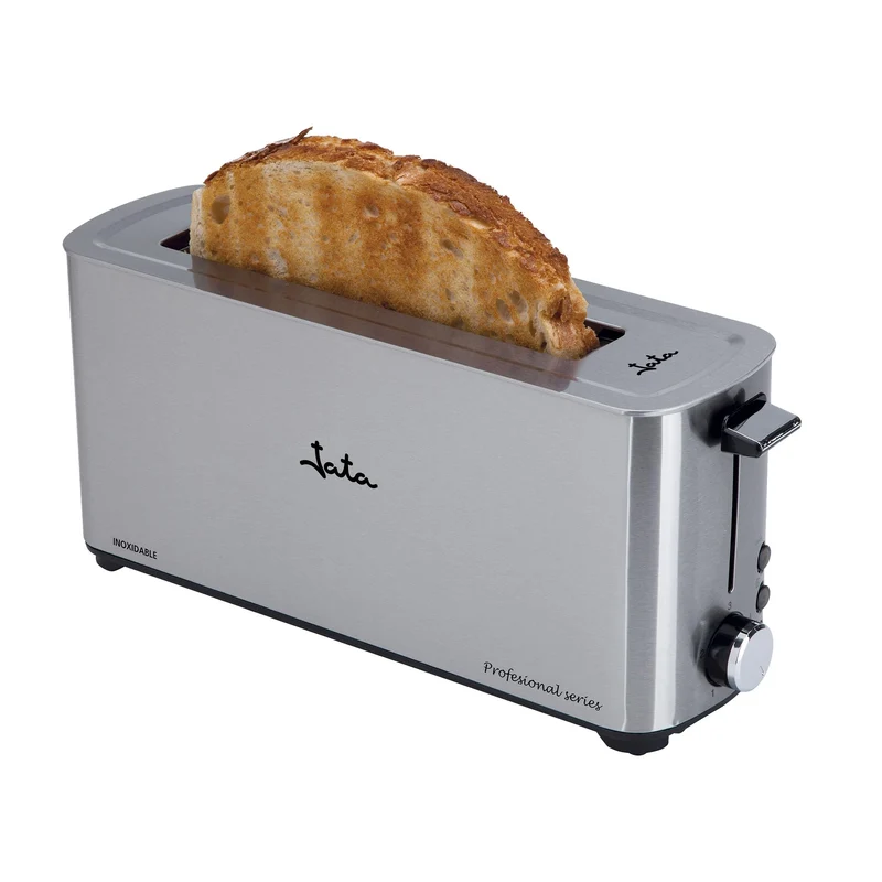 Jata TT1043 Breitschlitz-Toaster, Edelstahl, Grau Modern, Modern