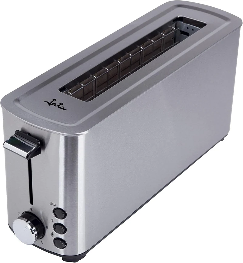 Jata TT1043 Breitschlitz-Toaster, Edelstahl, Grau Modern, Modern