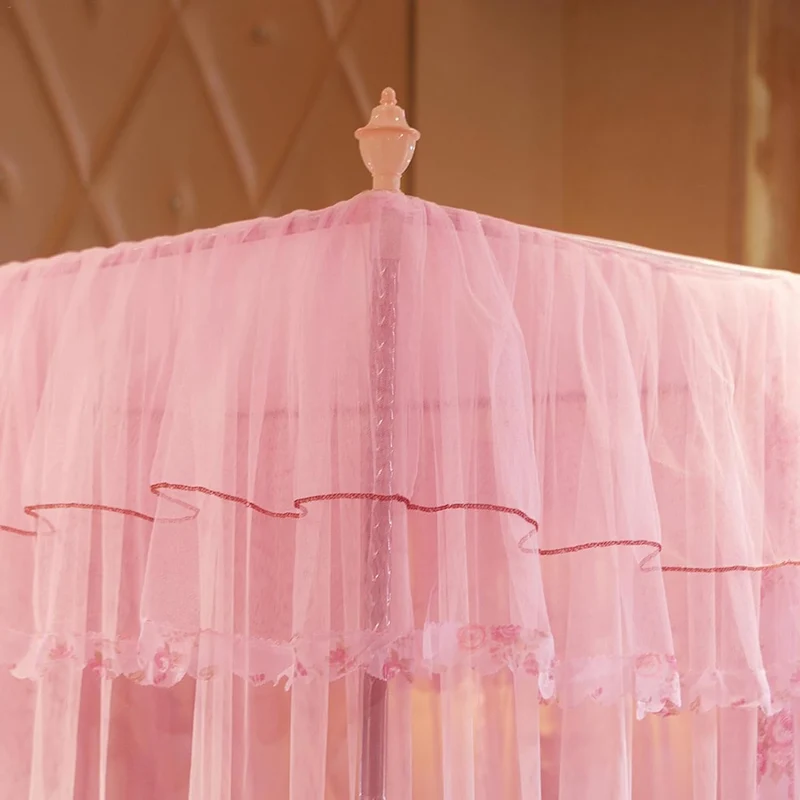 Betthimmel mit 4 Ecken, 2 × 2 × 1,5 m, Betthimmel für Mädchenzimmer, Betthimmel für Mädchen, Prinzes