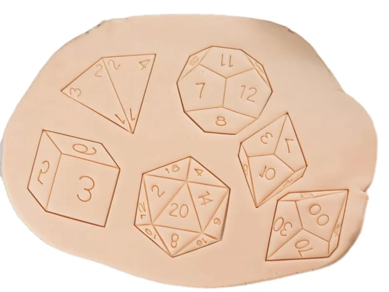 Gaming Würfel Keksausstecher Set | DnD, Fantasy, RPG, D20, D12, D10, D8, D6, D4 Keksausstecher (Voll