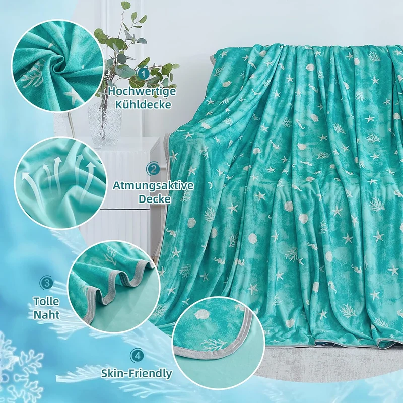 WONGS BEDDING Kühldecke Sommerdecke mit Japanische Arc-Chill Q-Max 0,43 Kühlfasern, Kühlende Decke f