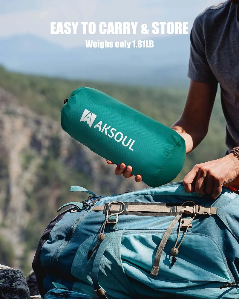AKSOUL Isomatte Camping Luftmatratze Outdoor: Ultraleicht Gross Aufblasbare Matratze Dick Schlafmatt
