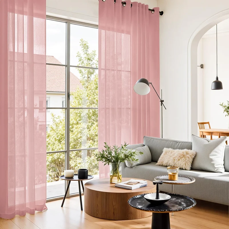 TOPICK Gardinen mit Ösen Vorhänge Wohnzimmer Gardinenschals Schlafzimmer Curtains Living Room H175XB