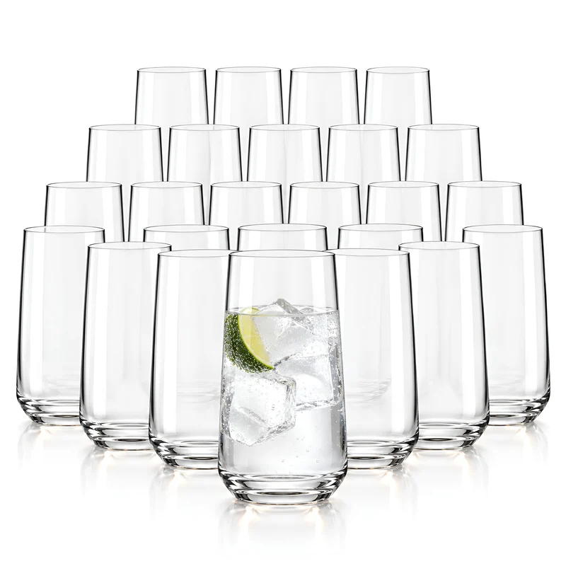KIAPPO Set mit 24 Gläsern Avant-Grande mit Fassungsvermögen 540 ml hohe Gläser für Wasser und kalte
