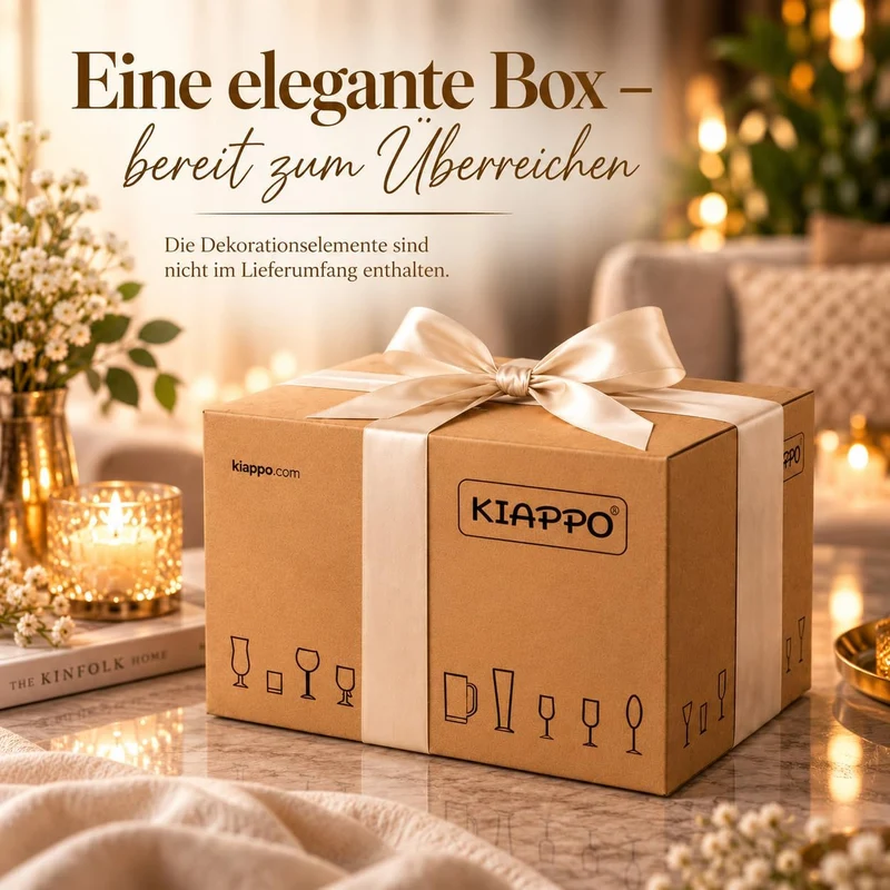 KIAPPO Set mit 24 Gläsern Avant-Grande mit Fassungsvermögen 540 ml hohe Gläser für Wasser und kalte