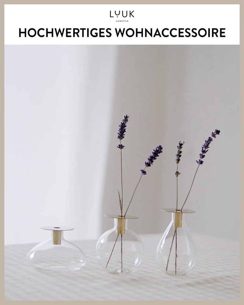 LUUK LIFESTYLE Glasvasen Kugel, Minimalistisches Design, Glasvase Klein, Rund, Oval, Deko-Vase, Mode