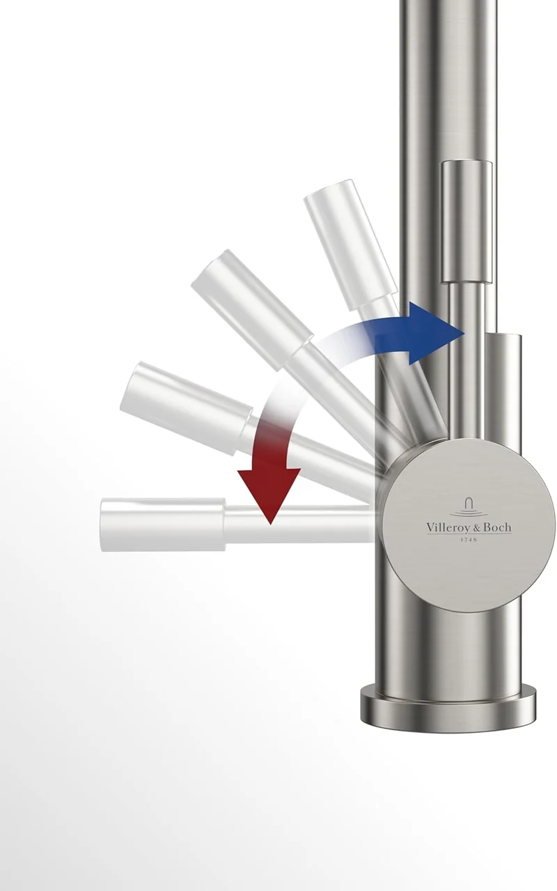 Villeroy & Boch Umbrella | Hochdruck | Einhand-Küchenarmatur | Edelstahl massiv, poliert | 925300LE