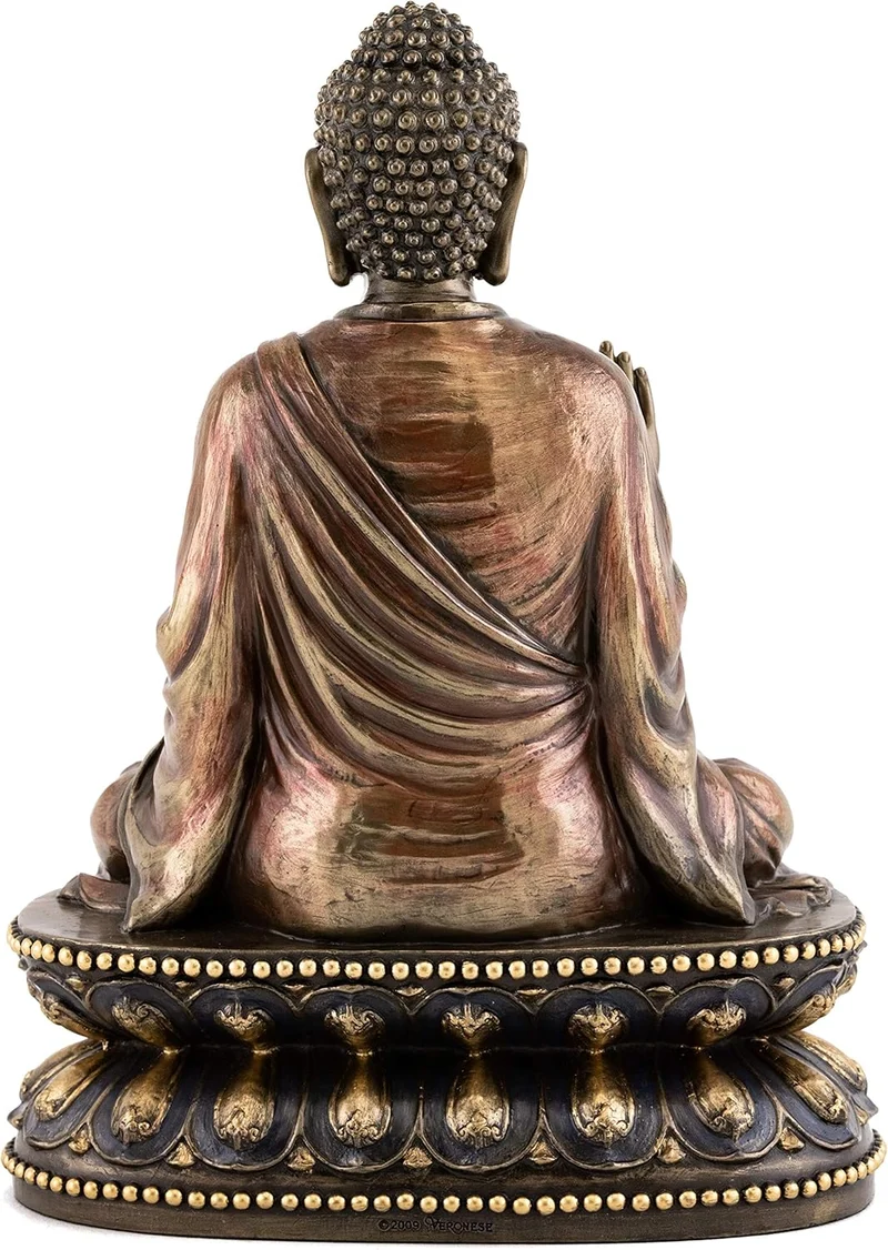 22,9 cm kalt gegossen Bronze Finish Regal Shakyamuni Buddha Statue