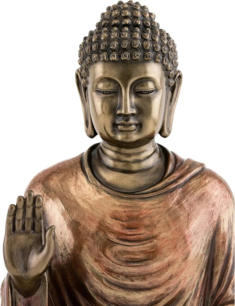 22,9 cm kalt gegossen Bronze Finish Regal Shakyamuni Buddha Statue