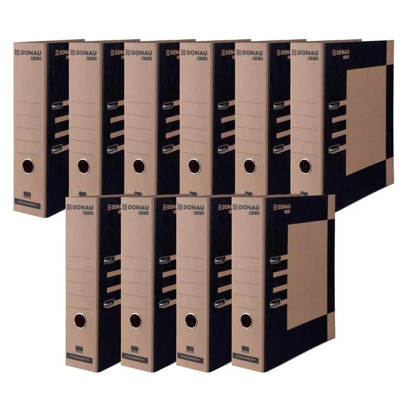 DONAU Premium Ordner ECO MAXI FSC / 10er Pack - 10 Stück/Breit/DIN A4 8 cm - 80 mm/Braun-Schwarz/gut