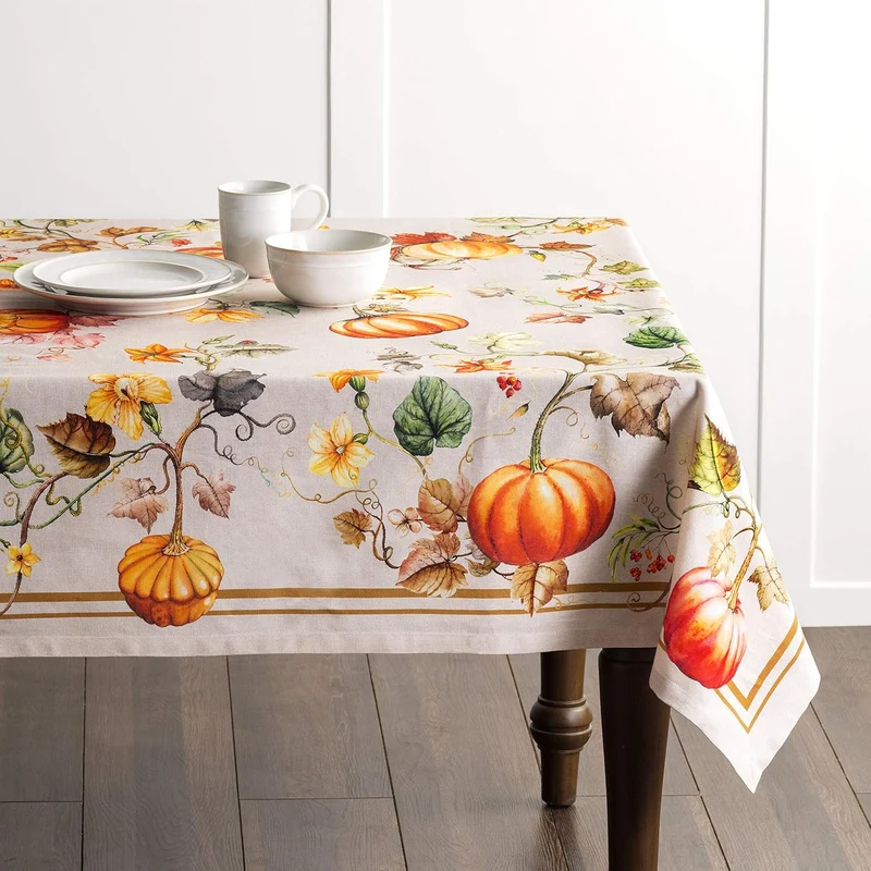 Maison d' Hermine Potiron 100% Baumwolle Tischdecke für Küche | Abendessen | Tischplatte | Dekoratio