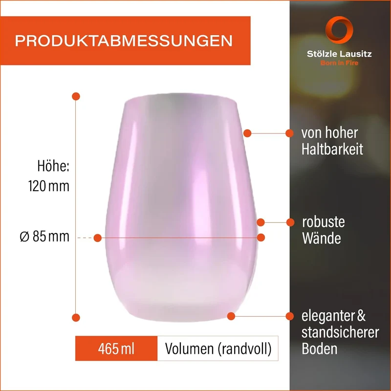 Stölzle Lausitz Longdrinkbecher Mirror Iodin-Weiss / 6er Set Trinkgläser/Cocktailgläser/hochwertiges