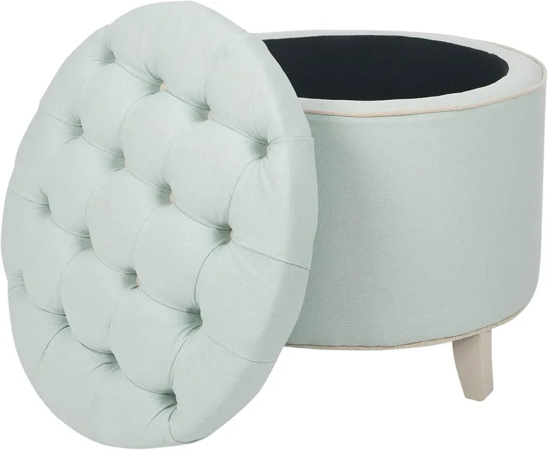 SAFAVIEH Gepolstert Hocker, Rotkehlchen-Ei-Blau, 55 X 55 X 50, Blau